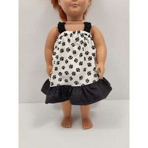 Sundress for 18" doll - puppy feet print(American Girl, My Life, Our Generation)